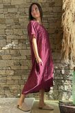 Salcombe Chalk Stripe Cotton Cocoon Dress Merlot